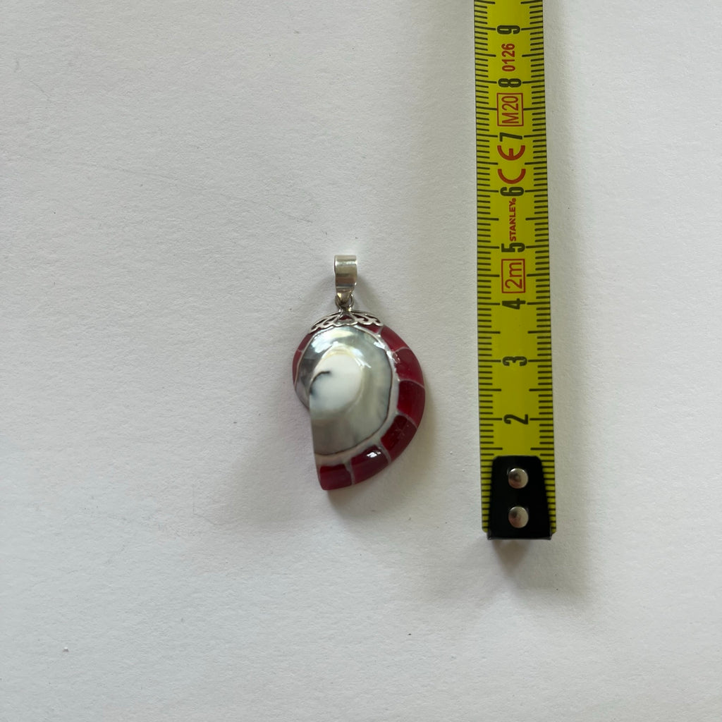 VINTAGE STERLING SILVER SHELL PENDANT 4