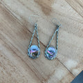 Vintage Mexican silver abalone earrings #8