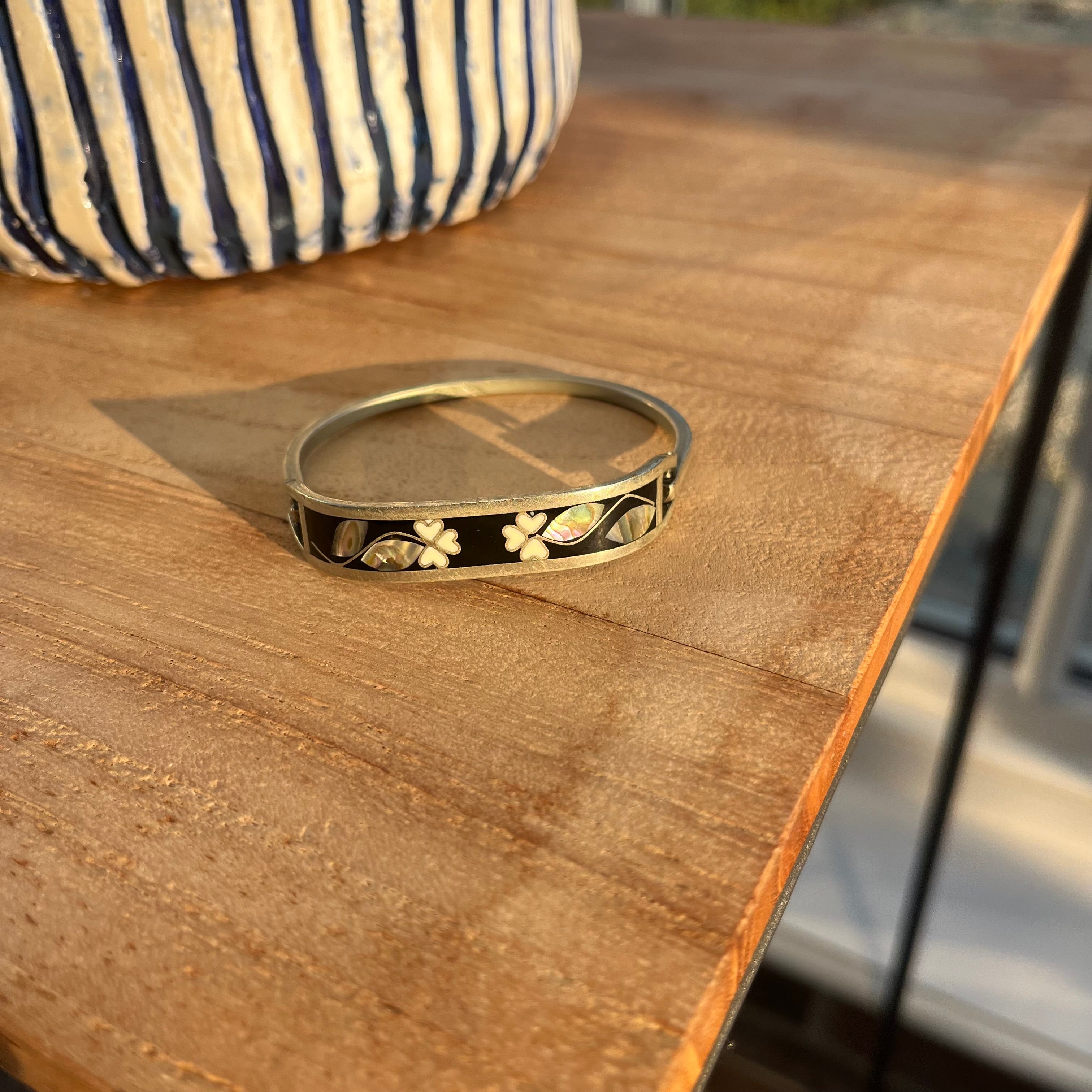 Mexican silver floral cuff