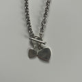 Vintage T bar heart charm necklace