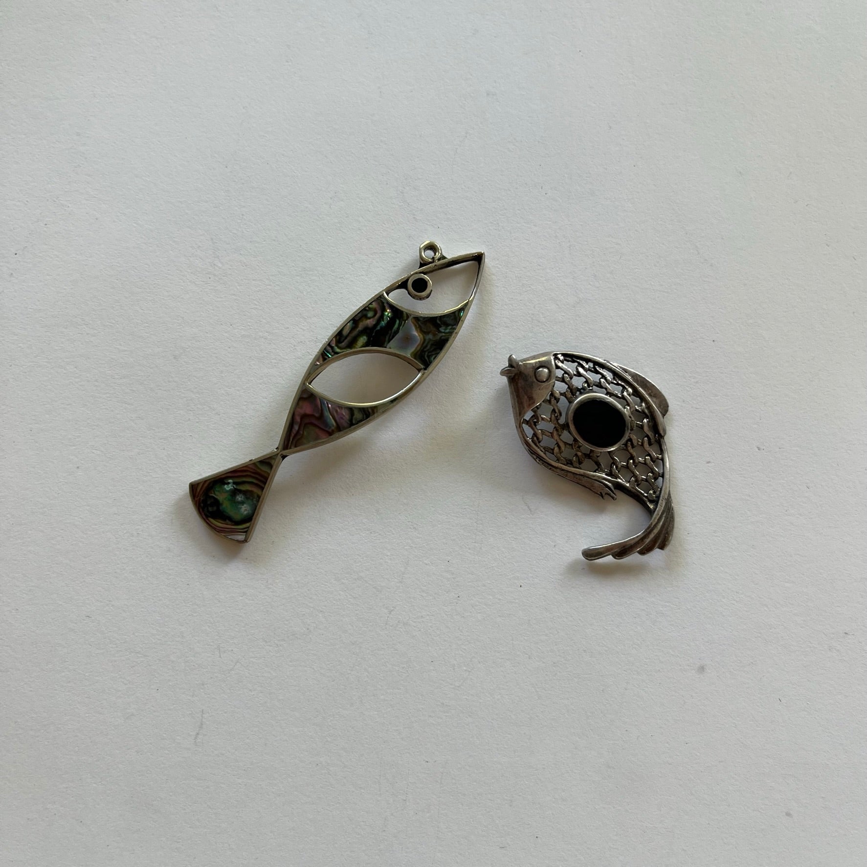 VINTAGE STERLING SILVER FISH PENDANTS
