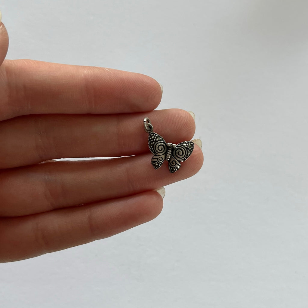 VINTAGE STERLING SILVER BUTTERFLY CHARM