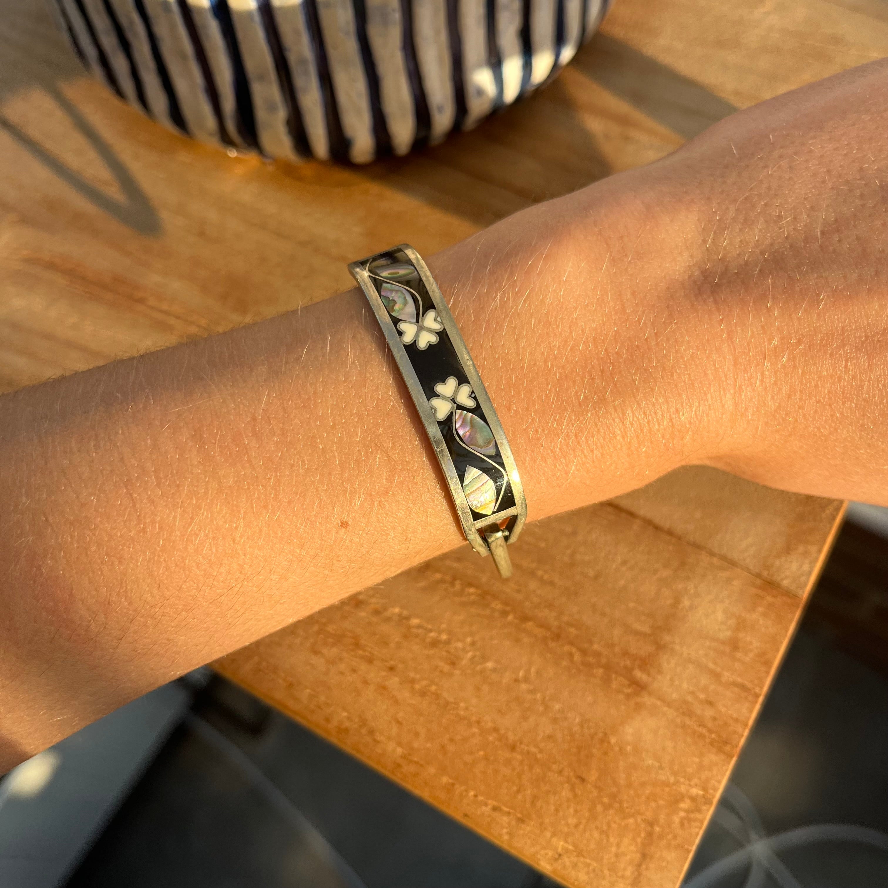 Mexican silver floral cuff