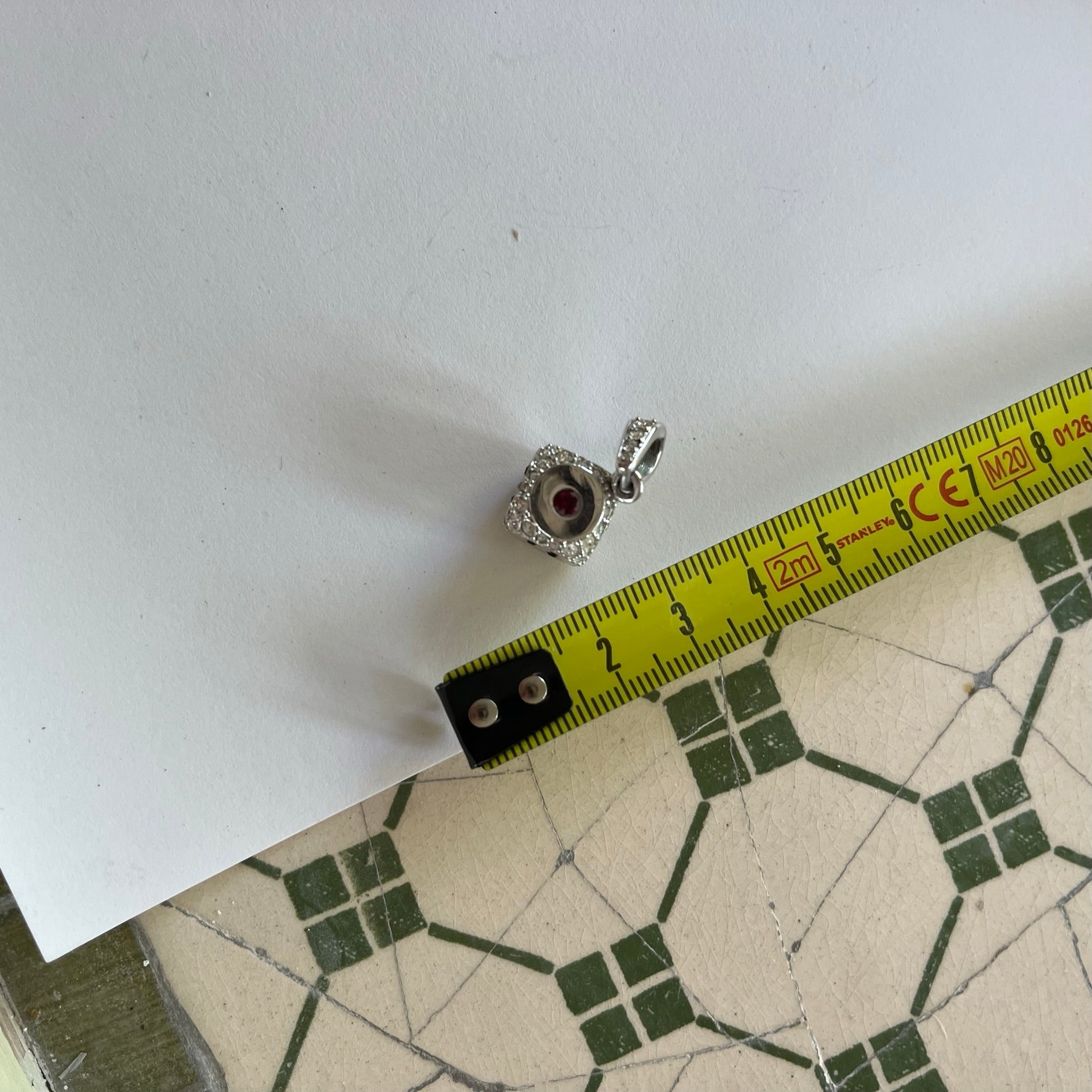 VINTAGE STERLING SILVER SWAROVSKI DICE PENDANT