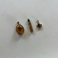 VINTAGE STERLING SILVER FLORAL RESIN PENDANTS
