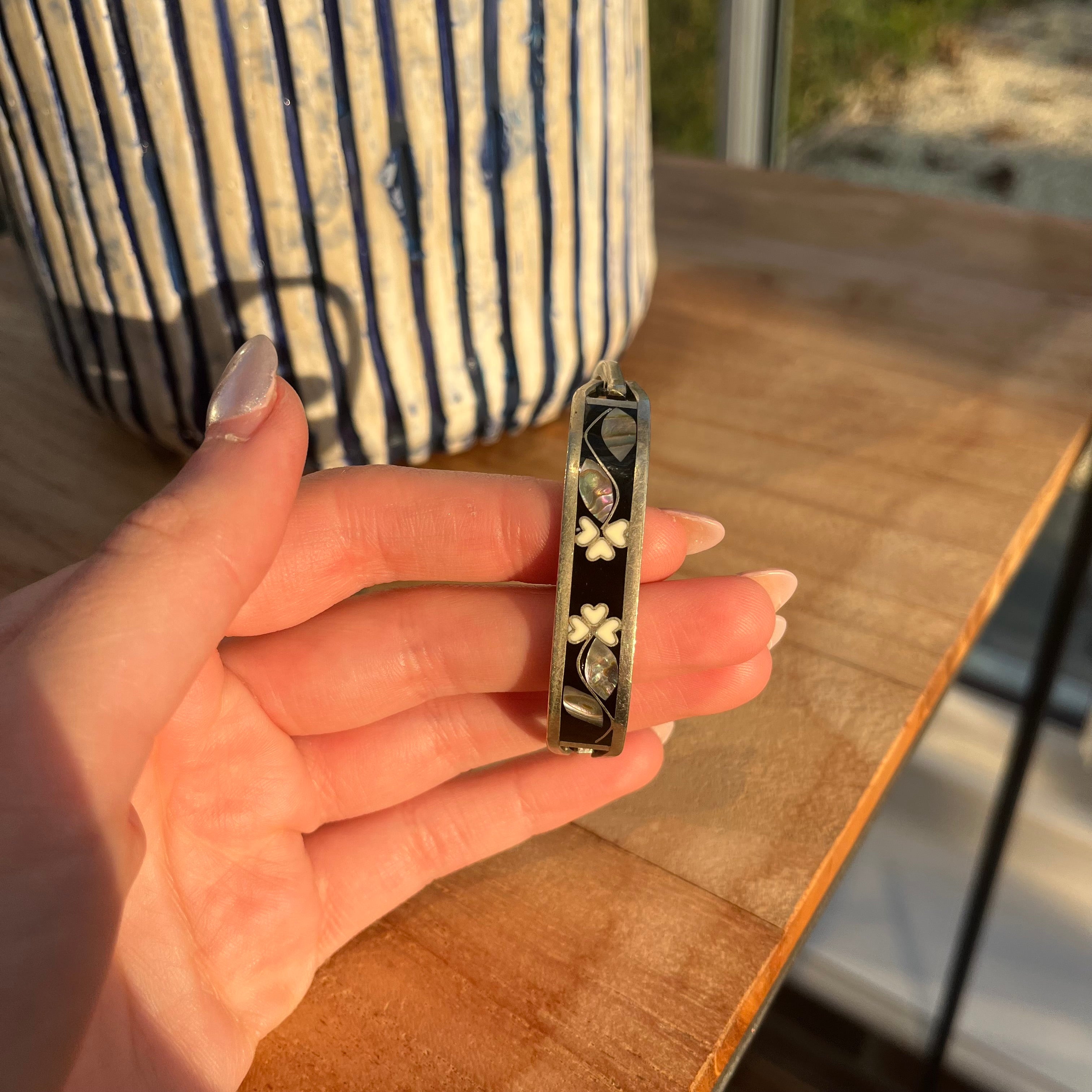 Mexican silver floral cuff