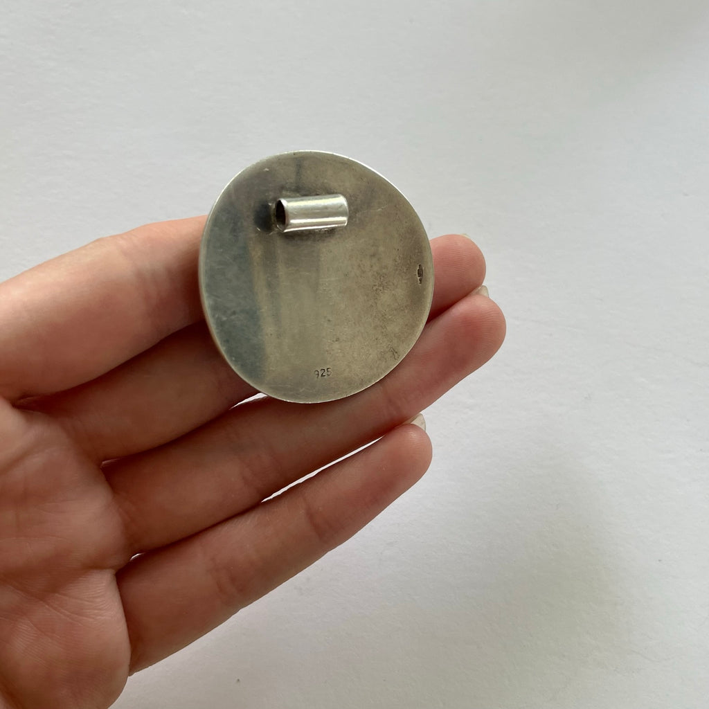 VINTAGE STERLING SILVER CIRCLE MODERNIST PENDANT