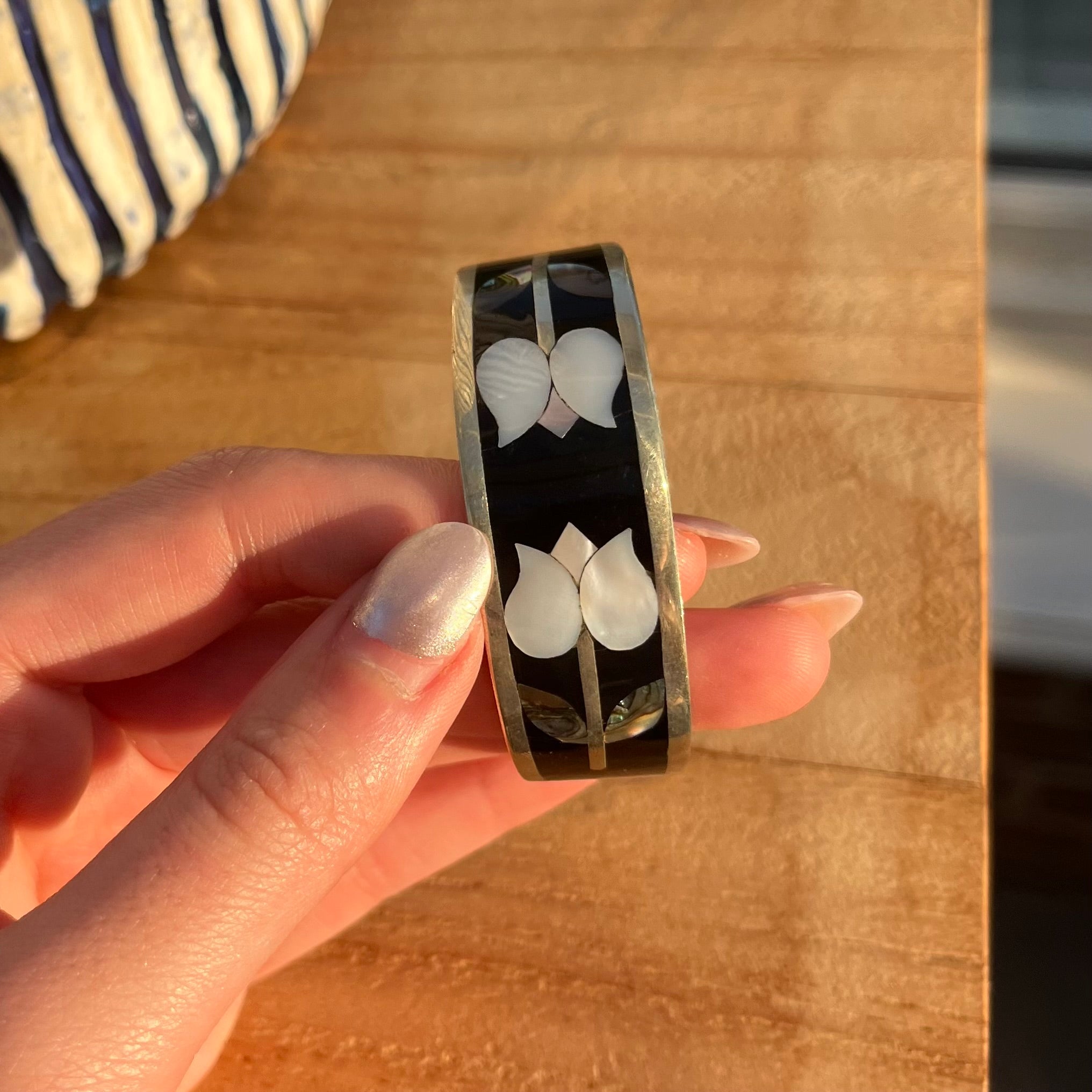 Mexican silver tulip cuff