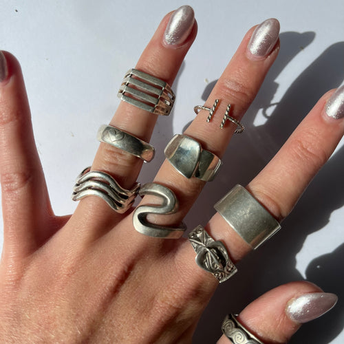 US 8 vintage 925 silver rings