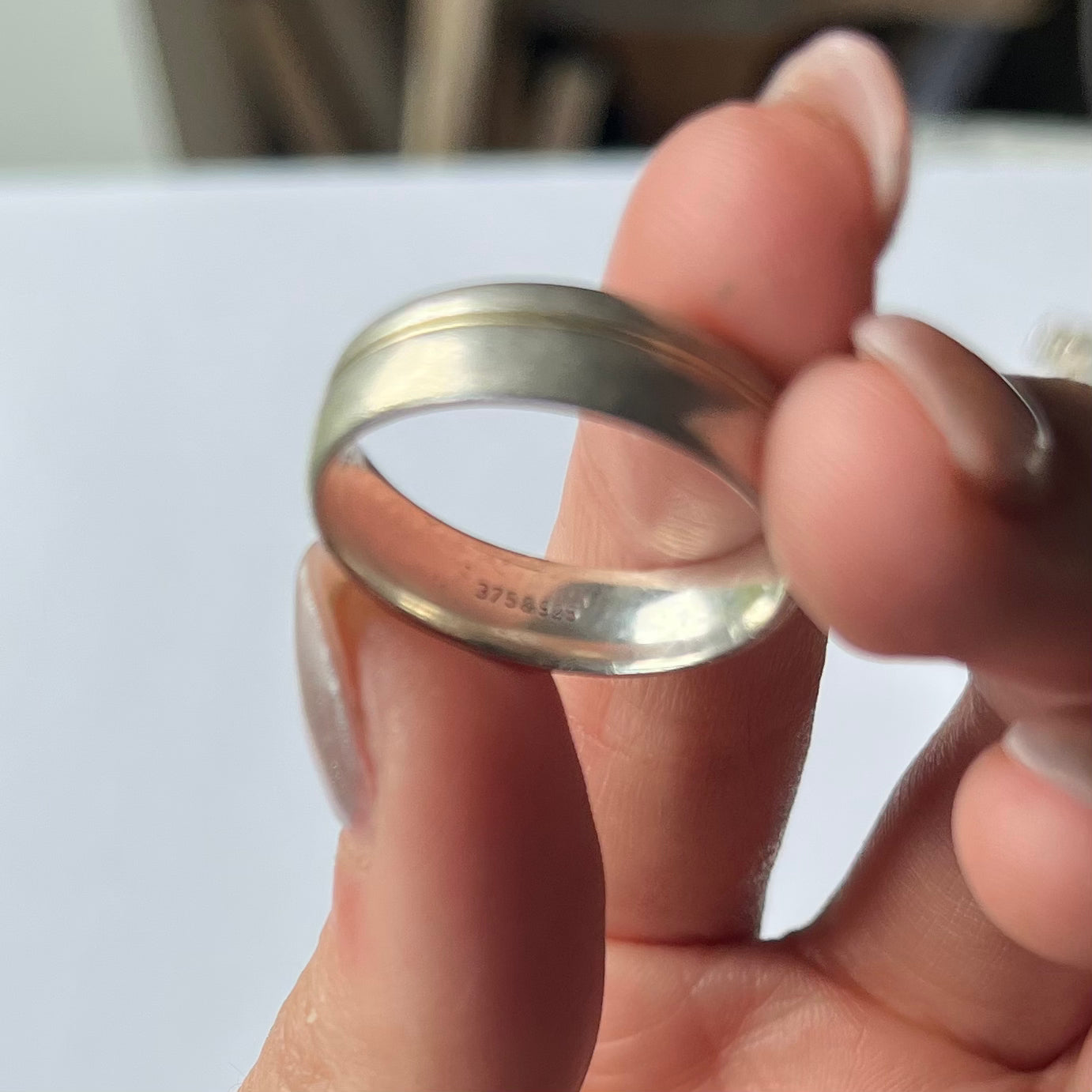 Vintage mens 9k gold + 925 silver band US 10
