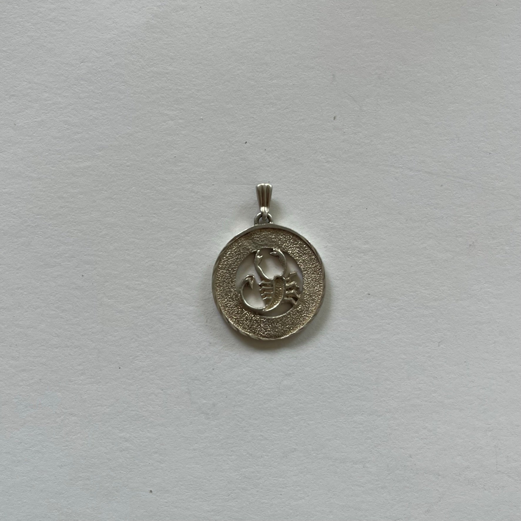 VINTAGE STERLING SILVER SCORPIO CUTOUT PENDANT