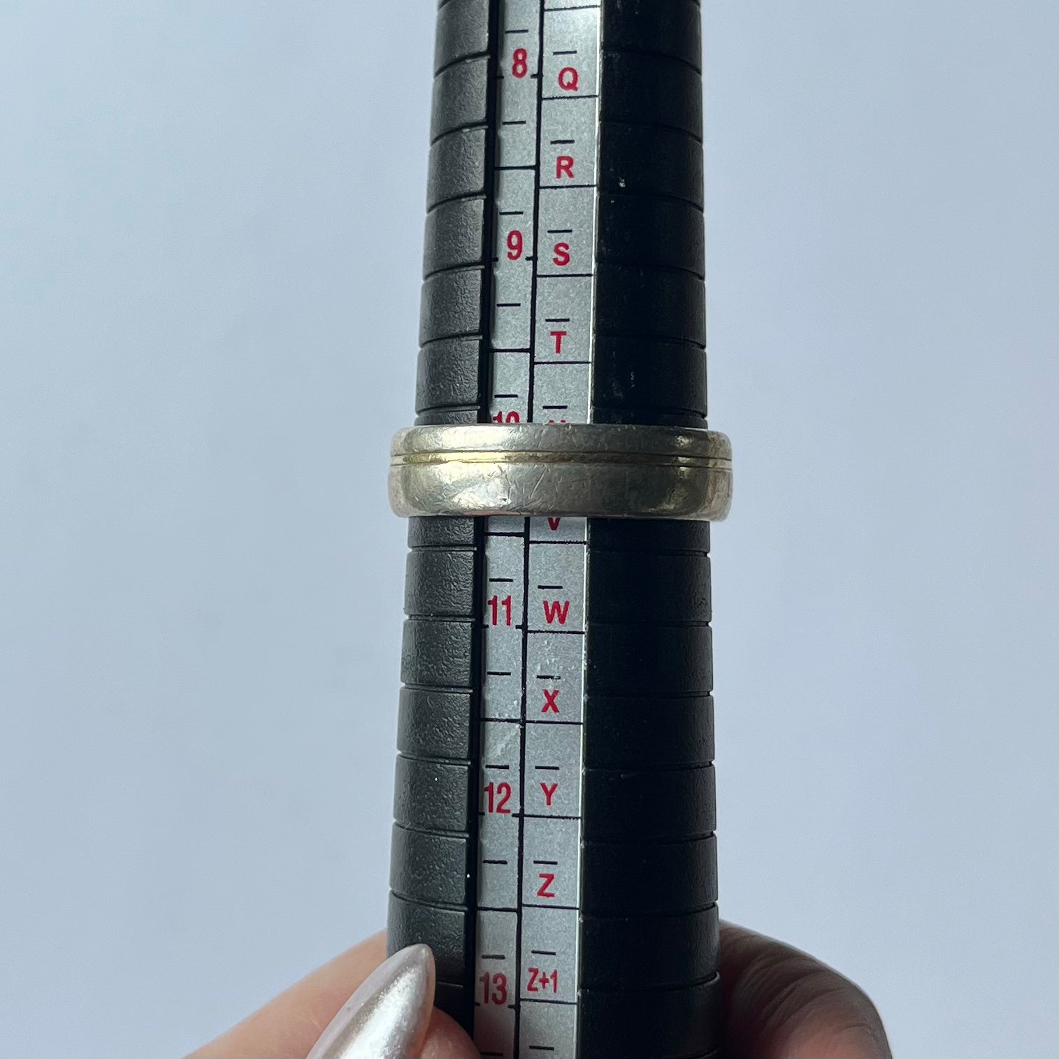 Vintage mens 9k gold + 925 silver band US 10