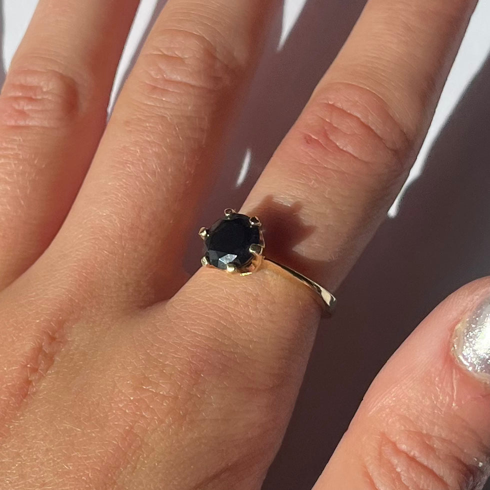 vintage gold plated silver semi precious ring