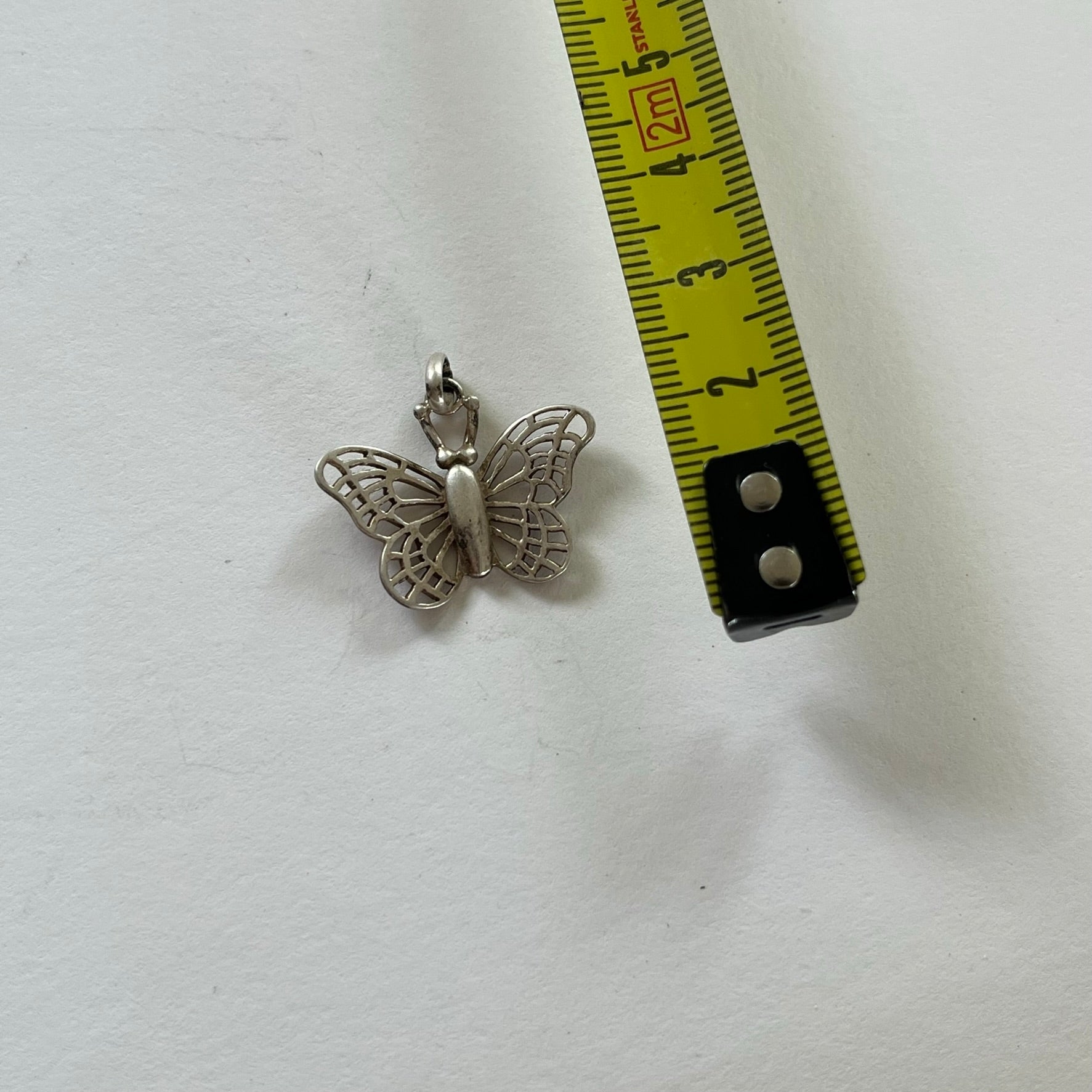 VINTAGE STERLING SILVER CUTOUT BUTTERFLY PENDANT