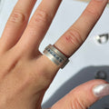 vintage topaz HEAVY 925 silver ring US 6.5