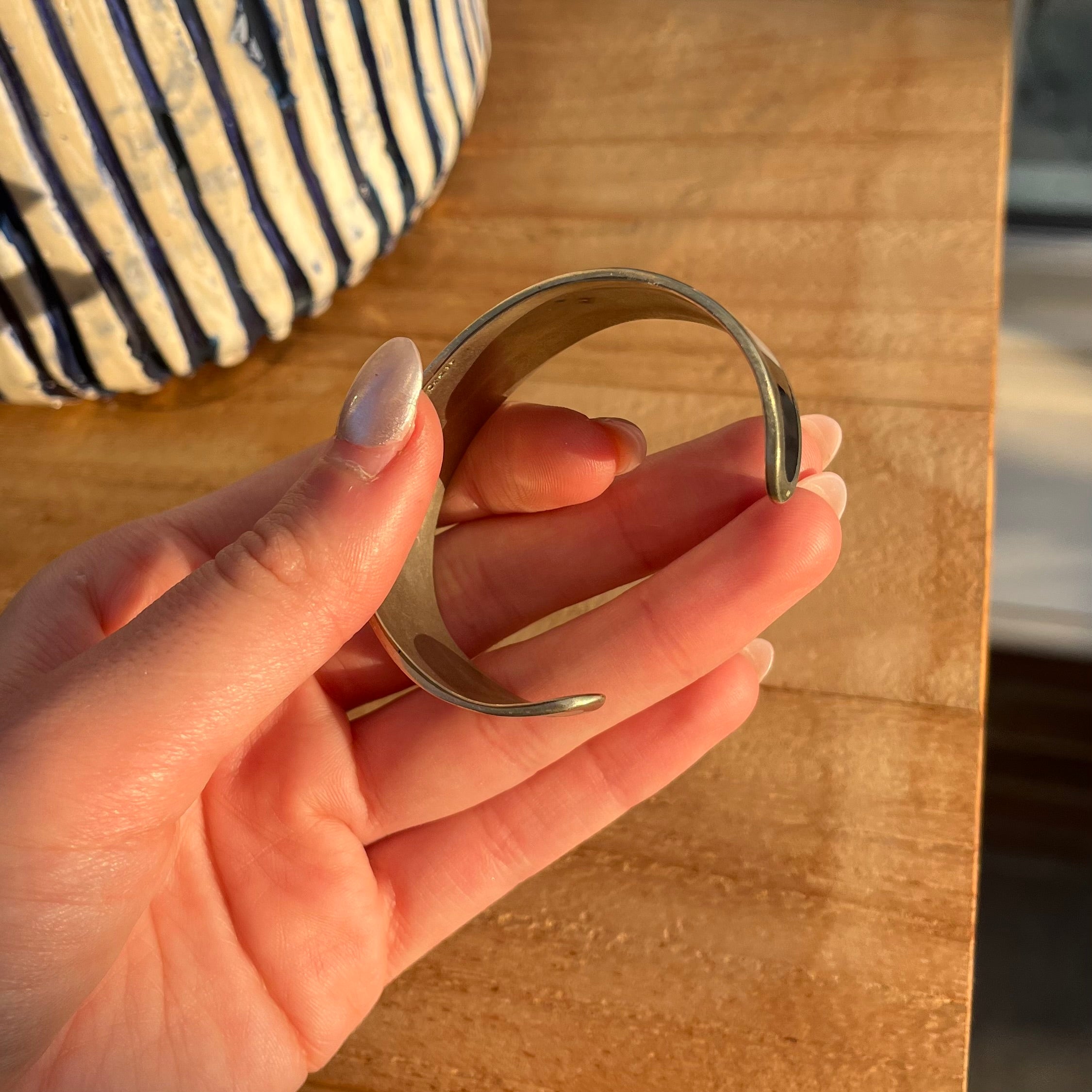 Mexican silver tulip cuff