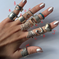 US 7  vintage 925 silver and semi precious rings