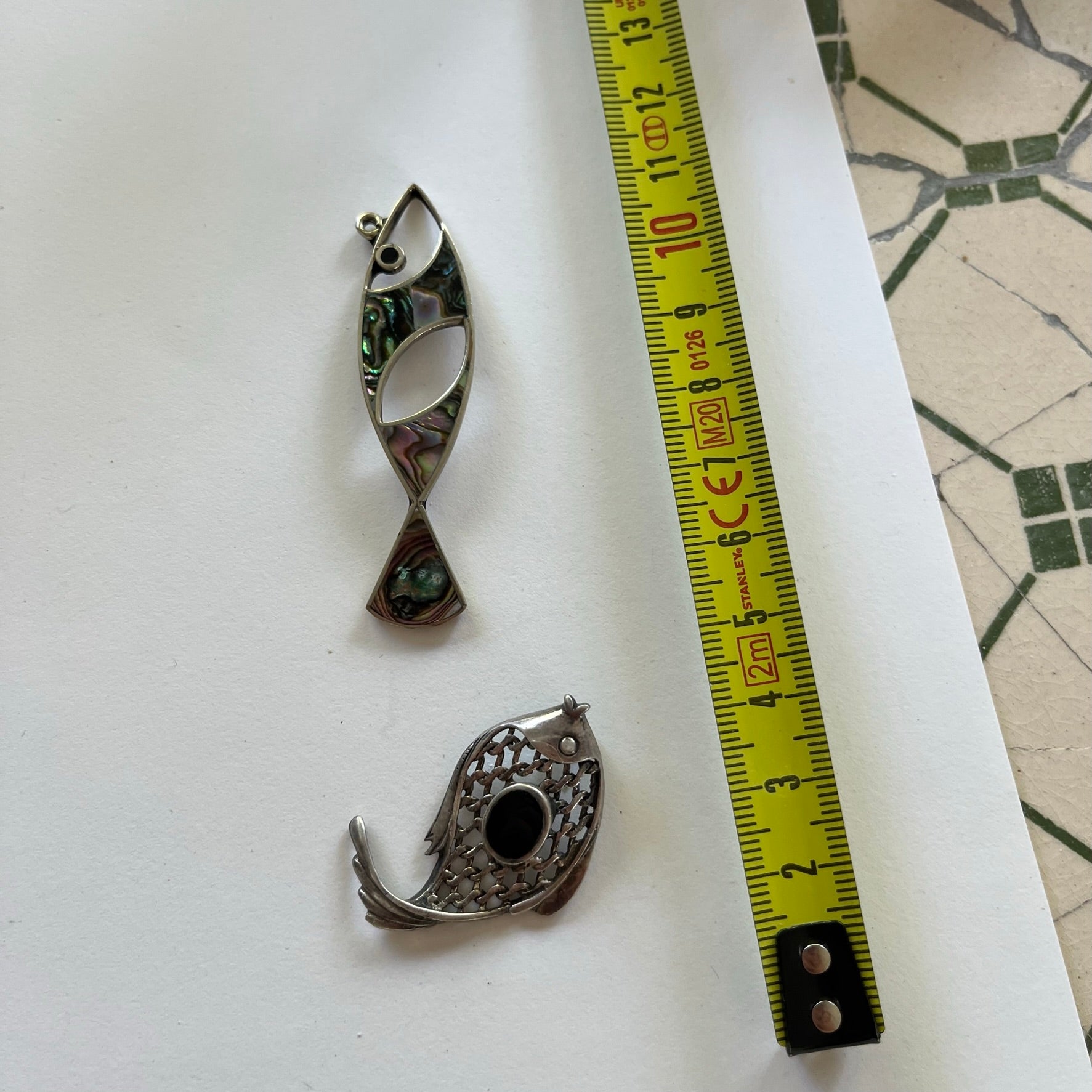 VINTAGE STERLING SILVER FISH PENDANTS