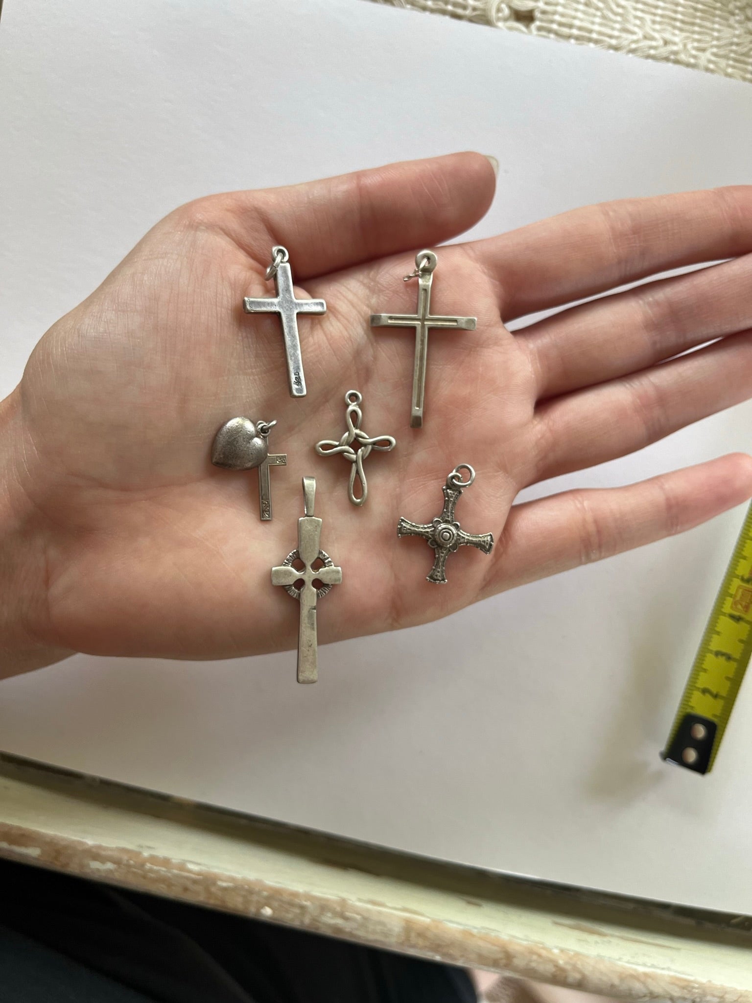 VINTAGE STERLING SILVER CROSS PENDANTS