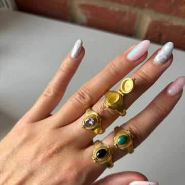 Garnet Gold Vermeil Locket Ring