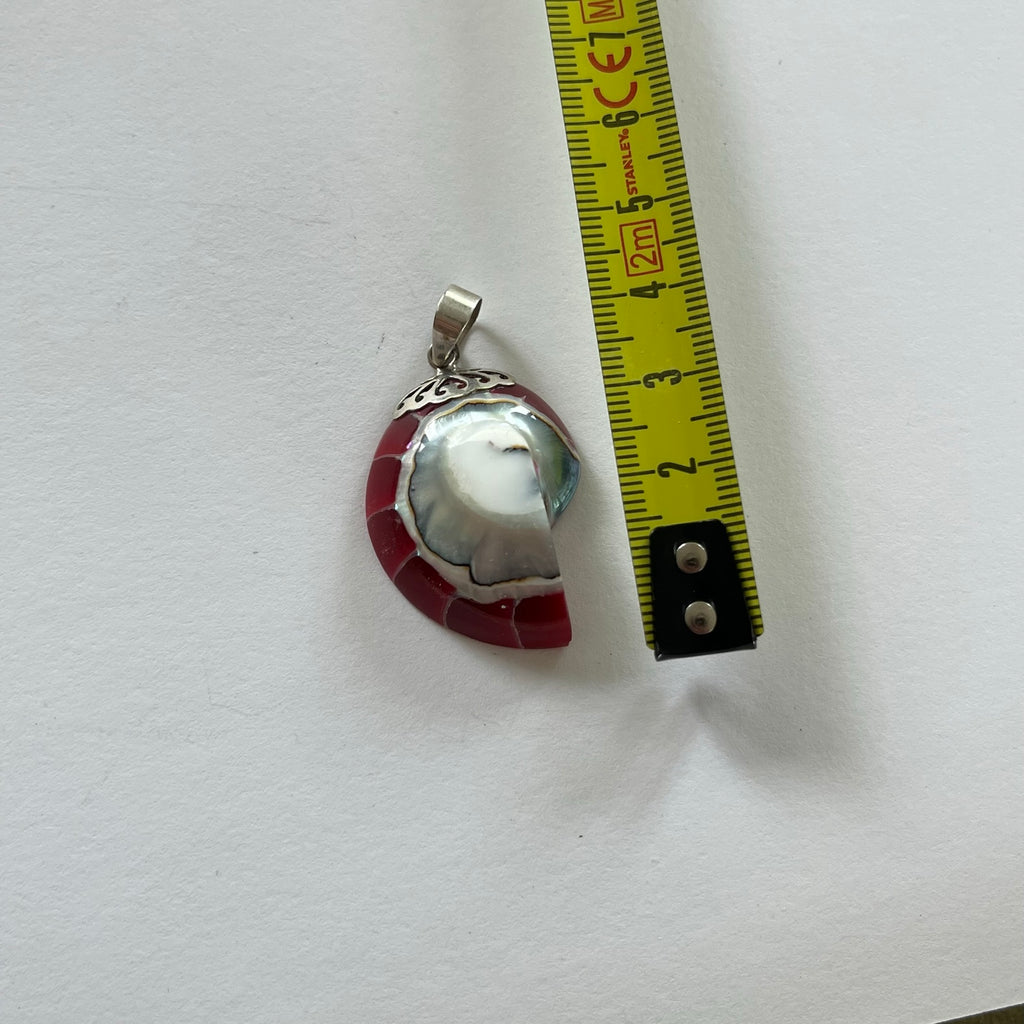 VINTAGE STERLING SILVER SHELL PENDANT 7