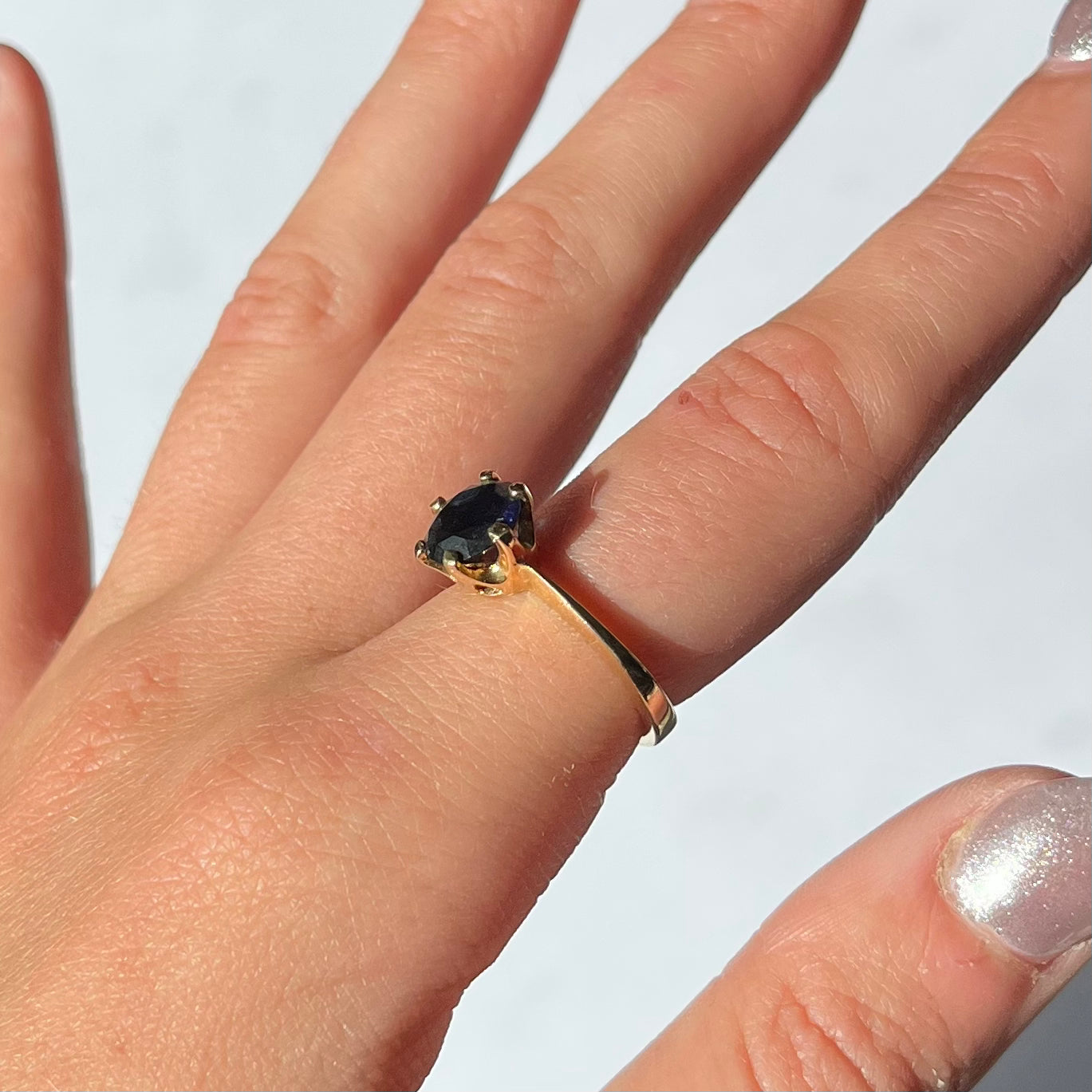 vintage gold plated silver semi precious ring