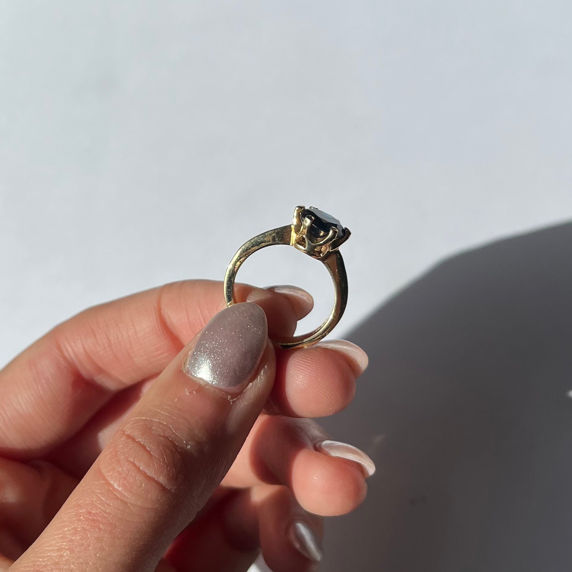 vintage gold plated silver semi precious ring