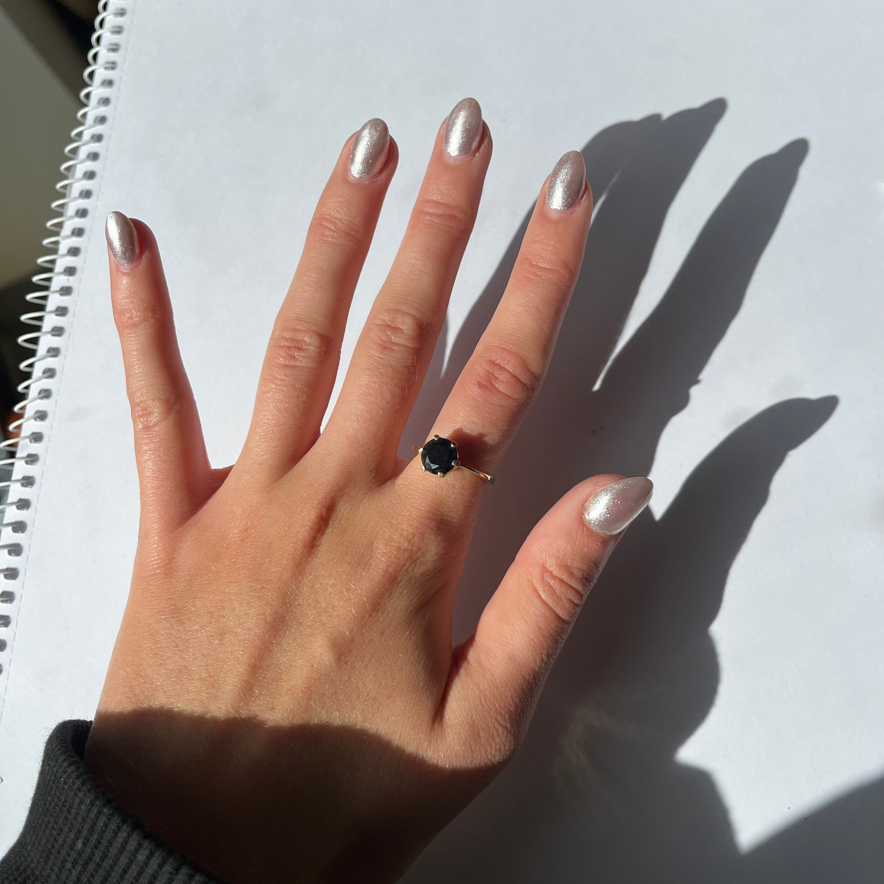 vintage gold plated silver semi precious ring