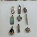 VINTAGE STERLING SILVER MOTHER OF PEARL PENDANTS