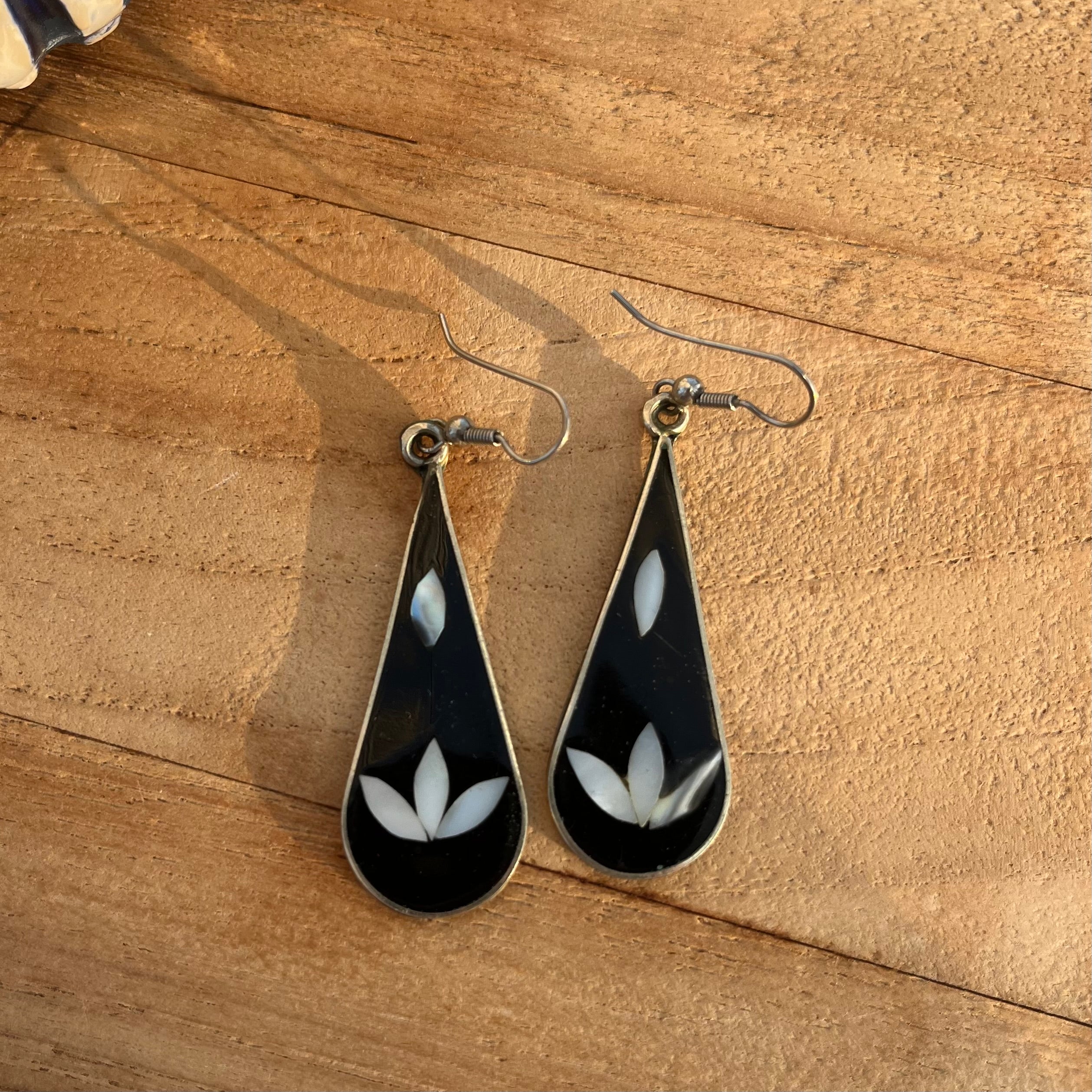 Vintage Mexican silver abalone earrings #3