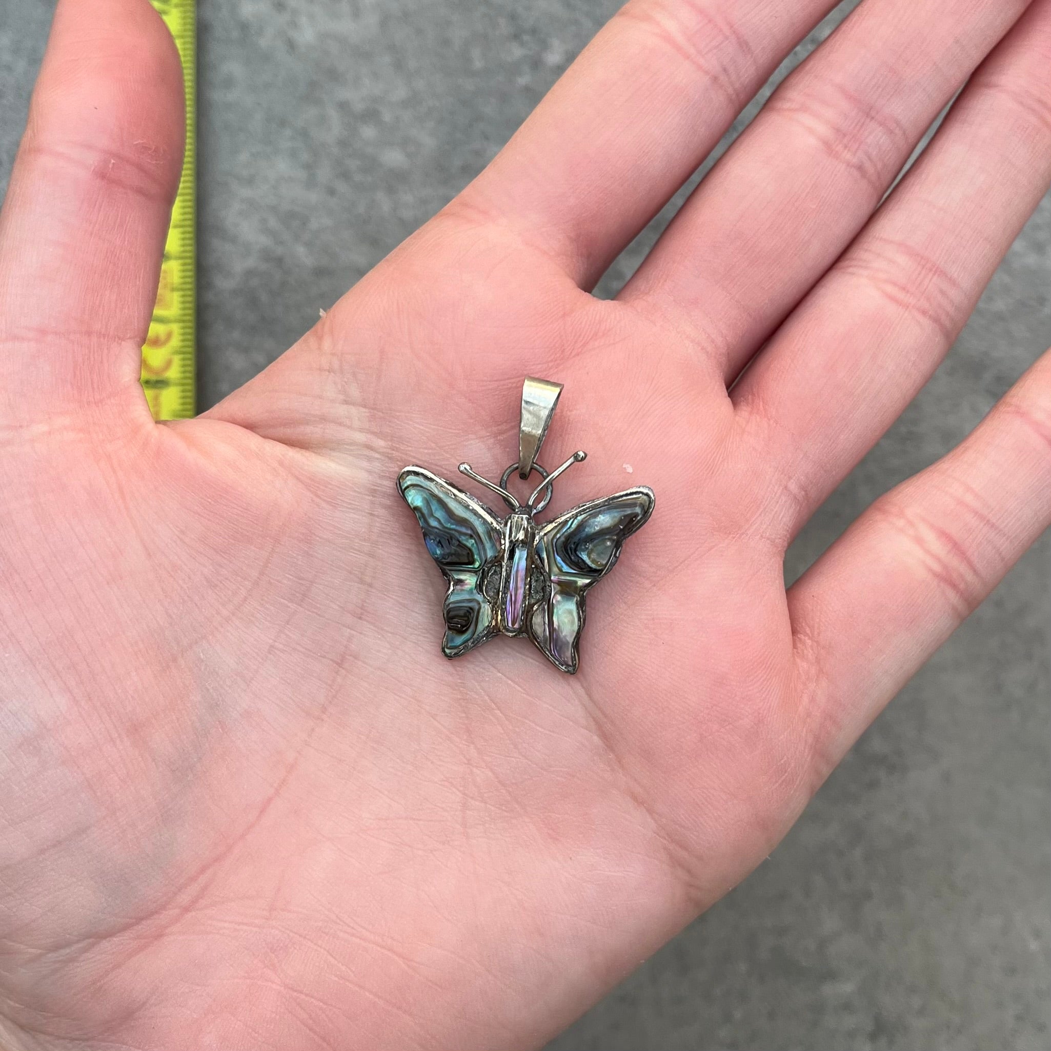 Vintage Abalone Butterfly pendant