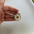 VINTAGE STERLING SILVER MOTHER OF PEARL CUTOUT CIRCLE PENDANT