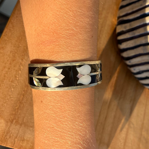 Mexican silver tulip cuff