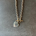 Vintage T bar heart charm necklace #2