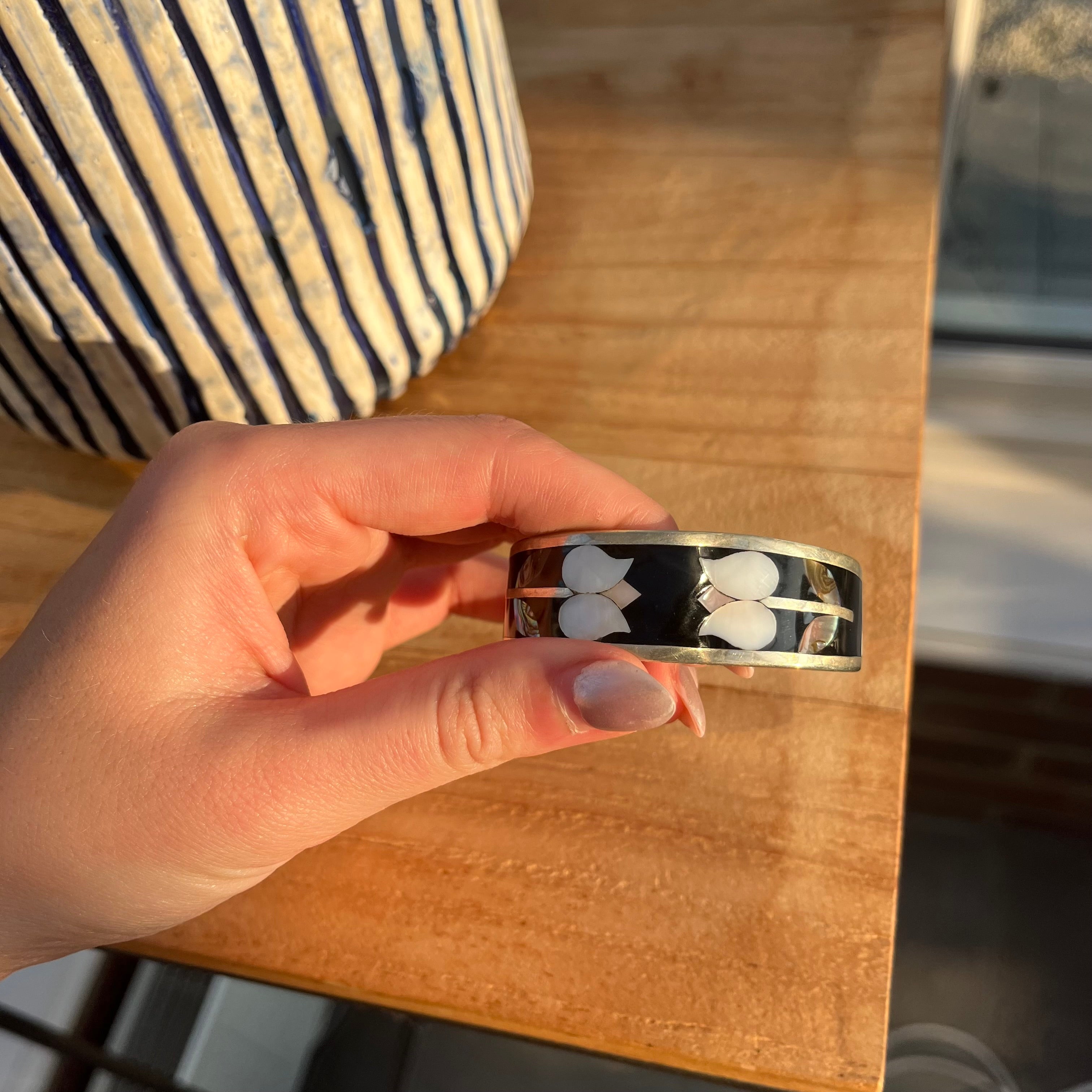 Mexican silver tulip cuff