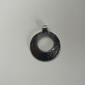 Vintage oval hammered cutout pendant
