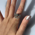 vintage spinning heart fidget ring US 6.5