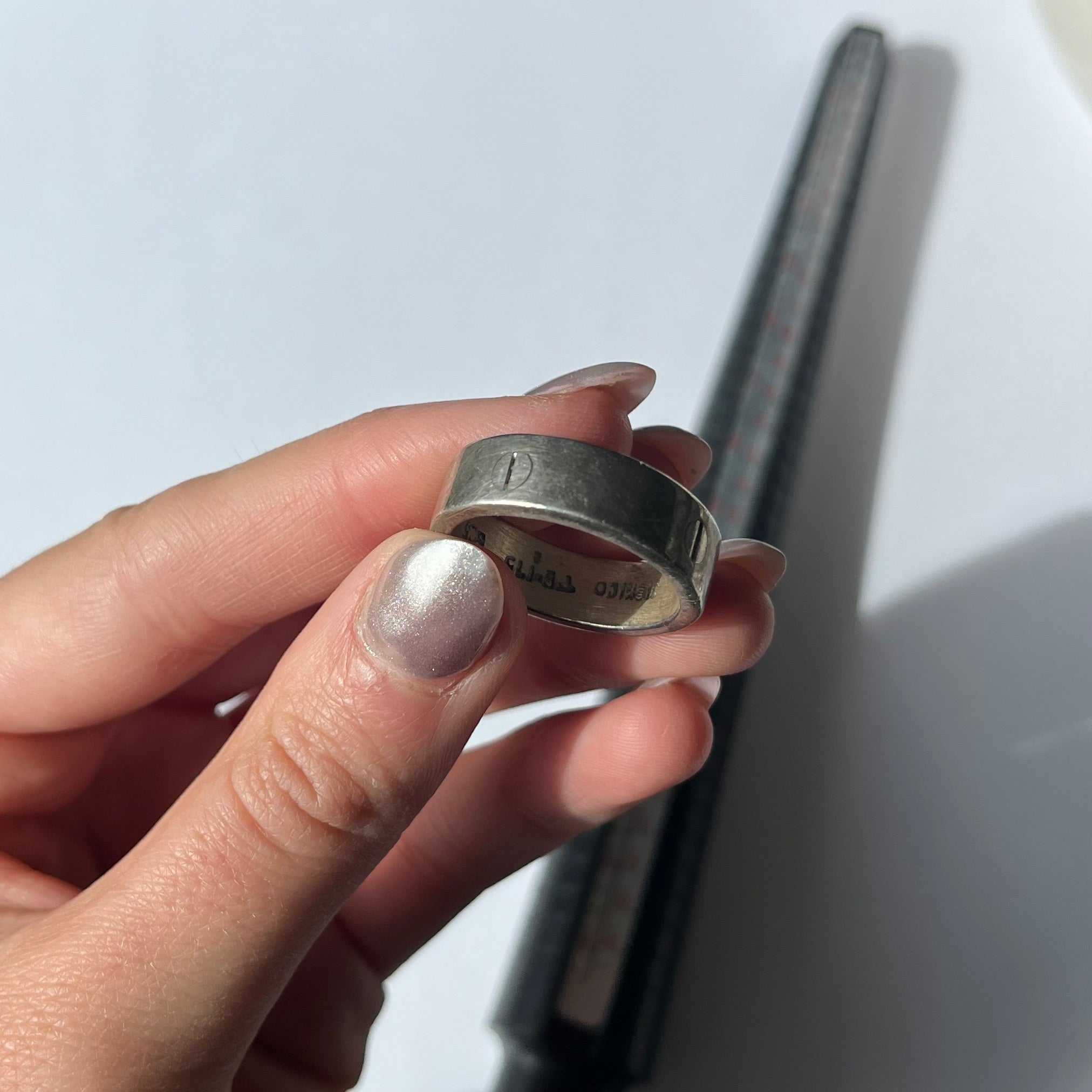 mens vintage Mexican silver band US 9.5